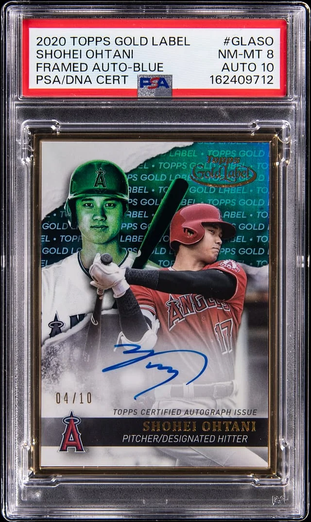 2020 Topps Gold Label Shohei Ohtani Framed Autographs Blue #GLA-SO card image