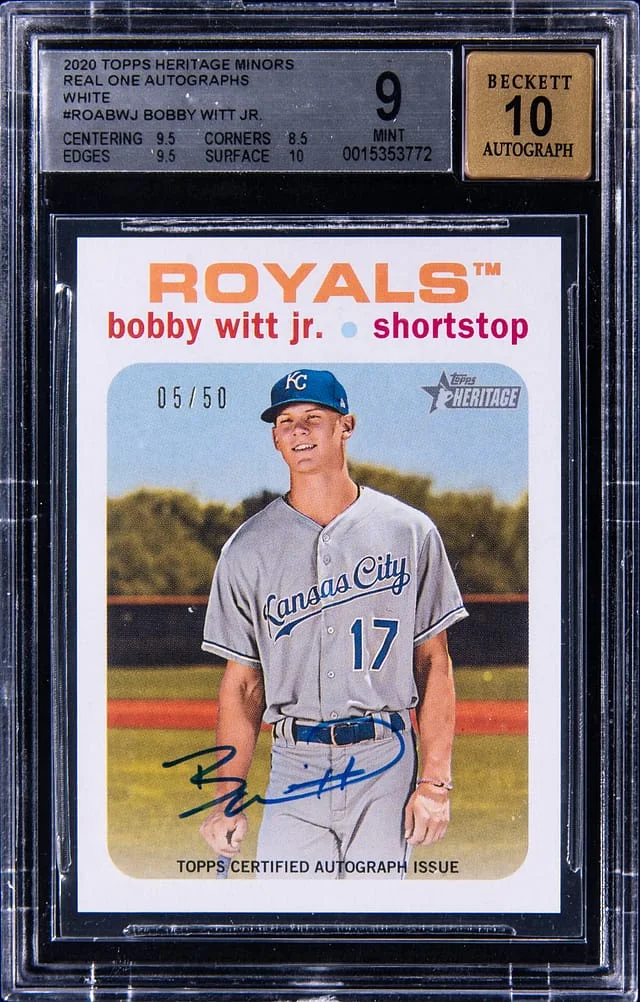 2020 Topps Heritage Bobby Witt Jr. Minors Real One Autographs White #ROA-BWJ card image