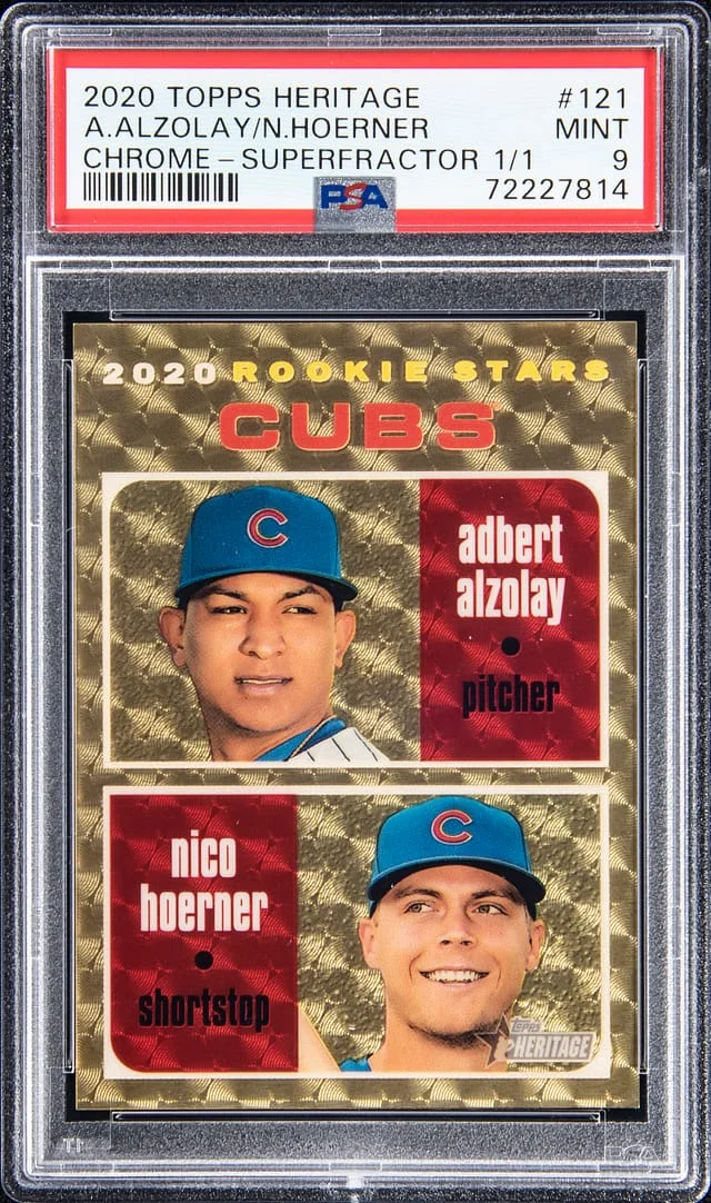 2020 Topps Heritage Chrome Adbert Alzolay/Nico Hoerner SuperFractor #THC-121 card image