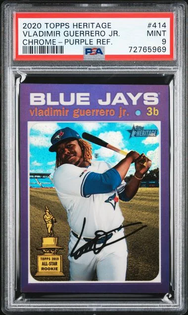 2020 Topps Heritage Chrome Vladimir Guerrero Jr. Purple Refractor #THC-414 card image