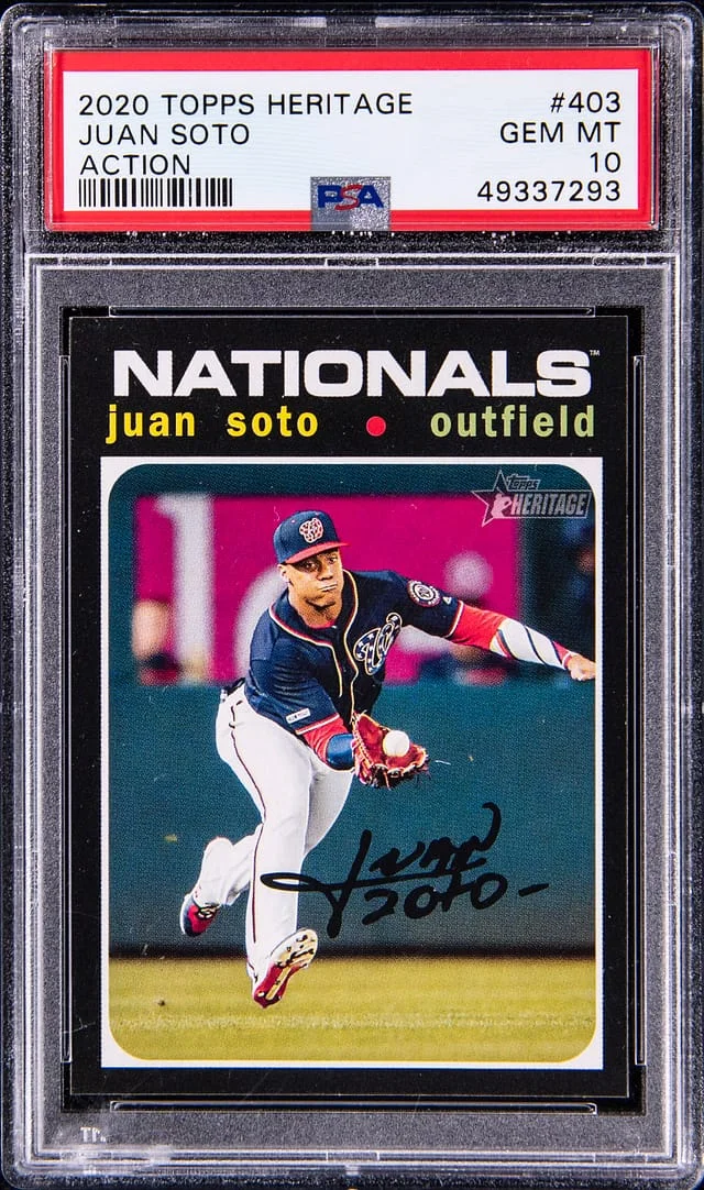 2020 Topps Heritage Juan Soto Action #403 card image