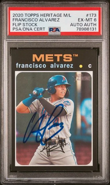 2020 Topps Heritage Minor League Francisco Alvarez Flip Stock #173 card image