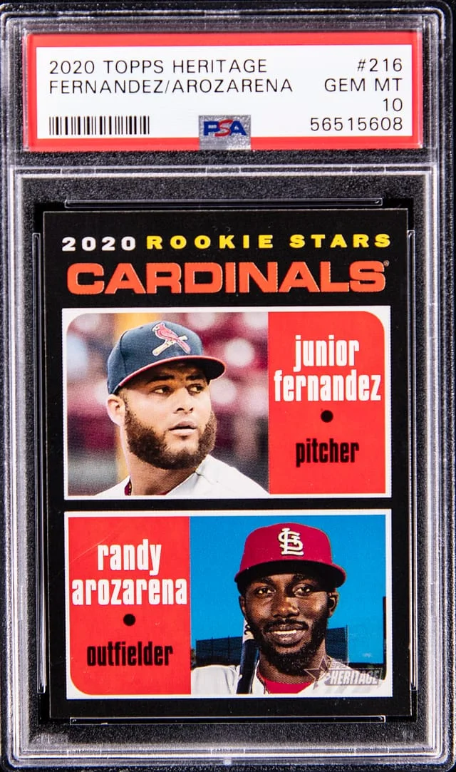 2020 Topps Heritage Randy Arozarena/Junior Fernandez #216 card image