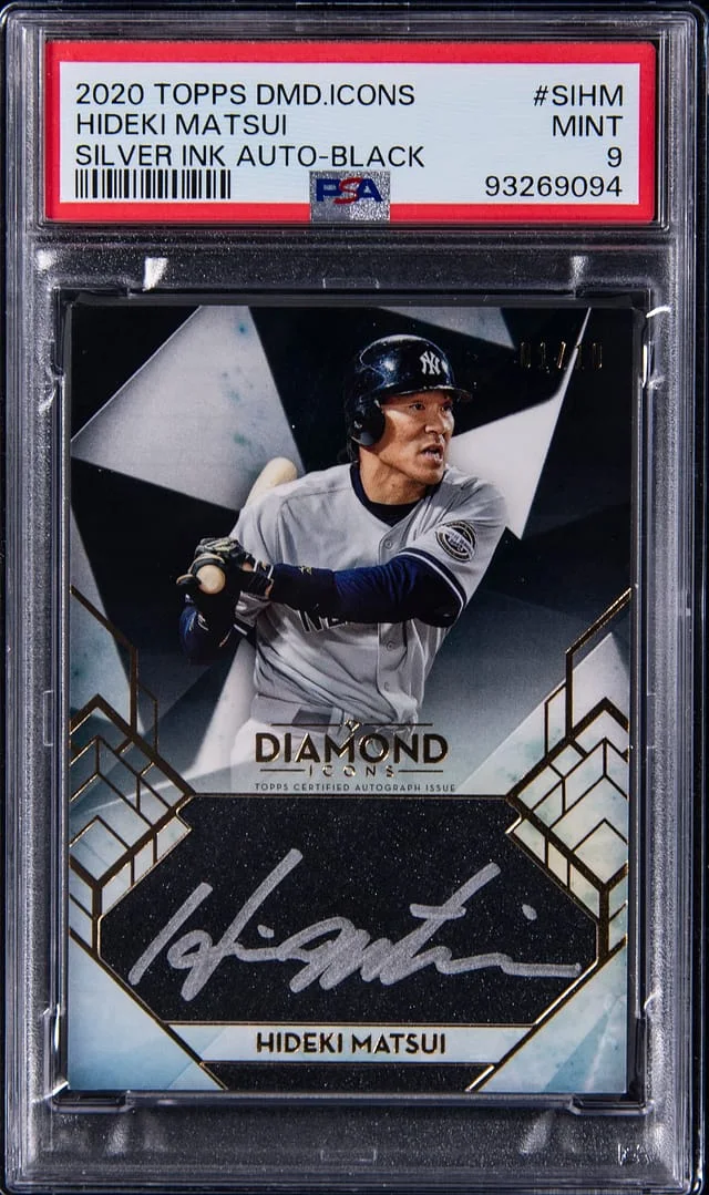 2020 Topps Hideki Matsui Diamond Icons Silver Ink Autograph Black #SI-HM card image
