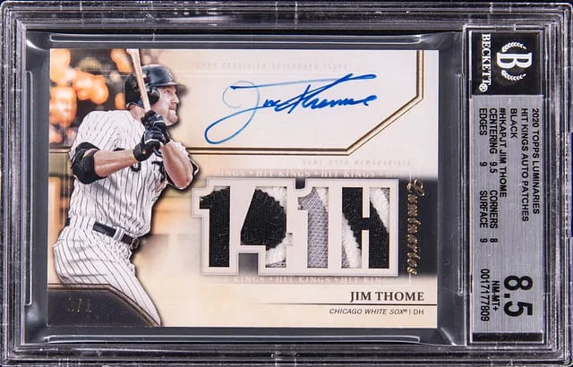 2020 Topps Jim Thome Luminaries Hit Kings Autograph Patches Black #HKAP-JT card image