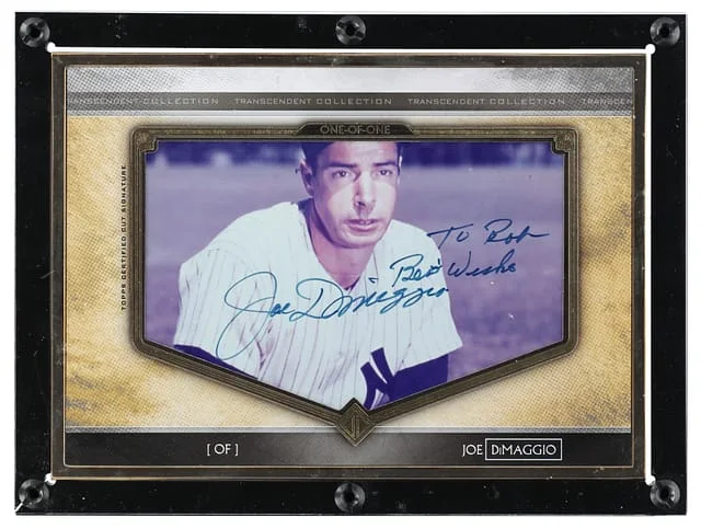2020 Topps Joe DiMaggio Transcendent Collection Oversized Cut Signature Box Topper #TCS-JD card image