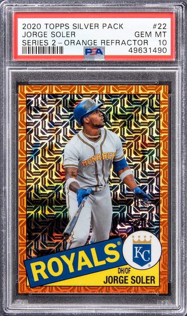 2020 Topps Jorge Soler Silver Pack 1985 Chrome Series 2 Orange Refractor #85TC-22 card image