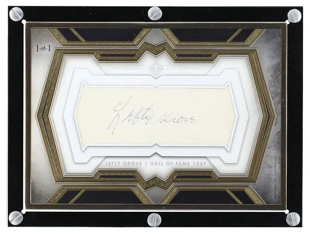 2020 Topps Lefty Grove Transcendent Hall of Fame Edition Oversized Cut Signature Box Topper #HOFCS-LG card image