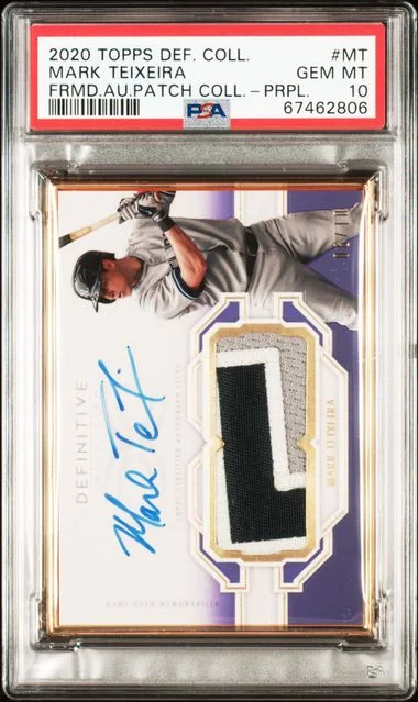 2020 Topps Mark Teixeira Definitive Collection Framed Autograph Patch Collection Purple #FAC-MT card image