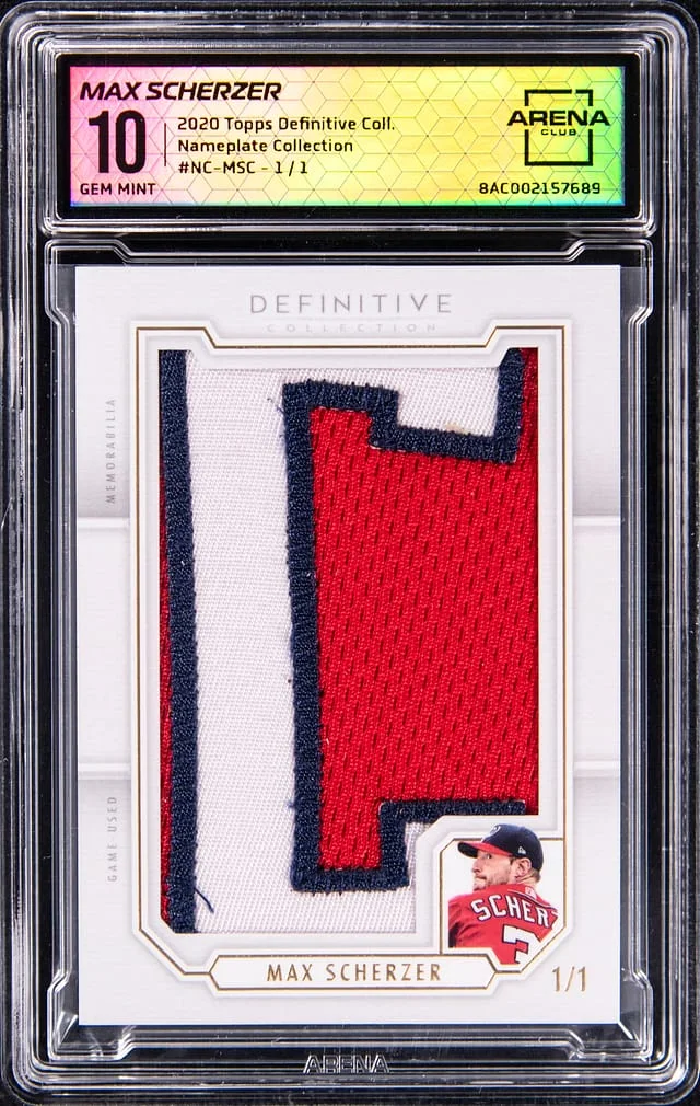 2020 Topps Max Scherzer Definitive Collection Nameplate Collection #NC-MSC card image