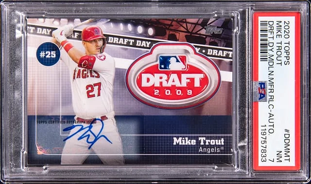 2020 Topps Mike Trout Draft Day Medallion Relic Autograph #DDM-Mt card image