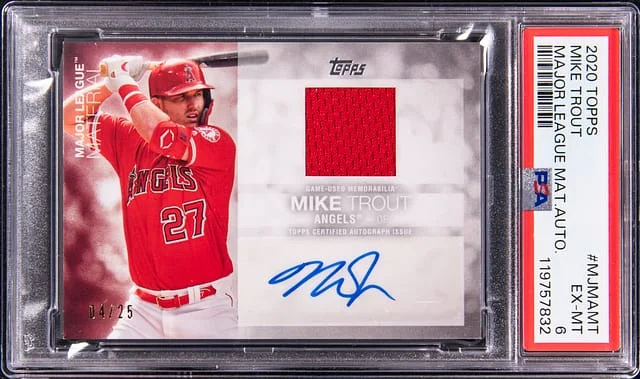 2020 Topps Mike Trout Major League Material Autograph #MJMA-MT card image