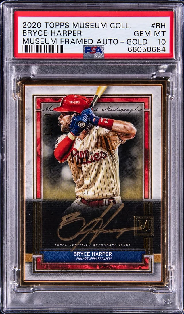 2020 Topps Museum Collection Bryce Harper Museum Framed Autographs Gold #MFA-BH card image