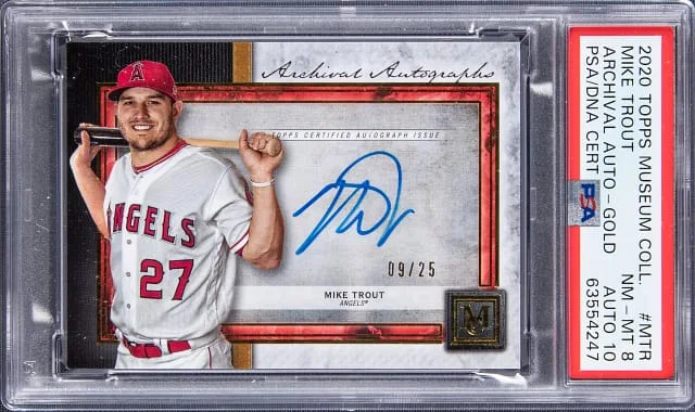 2020 Topps Museum Collection Mike Trout Archival Autographs Gold #AAMTR card image