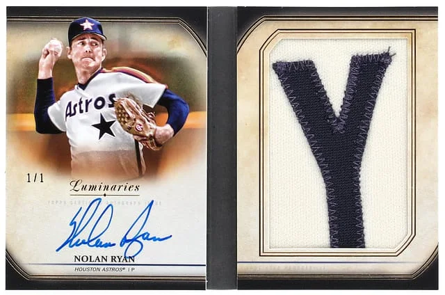 2020 Topps Nolan Ryan Luminaries Autographed Letter Patch Booklet #LBC-NR1 card image