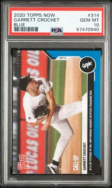 2020 Topps Now Garrett Crochet Blue #314 card image