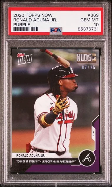 2020 Topps Now Ronald Acuna Jr. Purple #369 card image