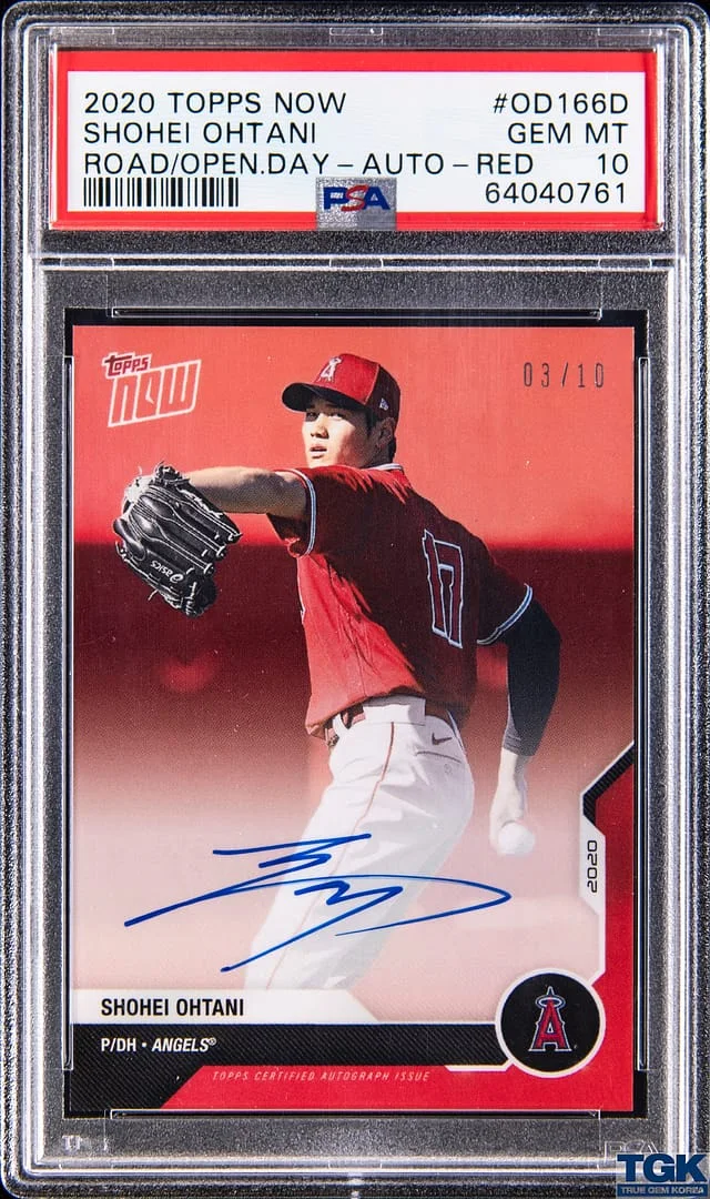 2020 Topps Now Shohei Ohtani Road to Opening Day Autographs Red #OD-166D card image