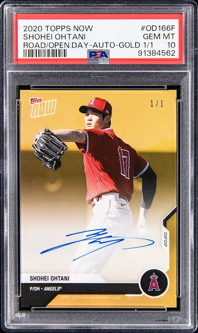 2020 Topps Now Shohei Ohtani Road to Opening Day Autographs Gold #OD-166F card image