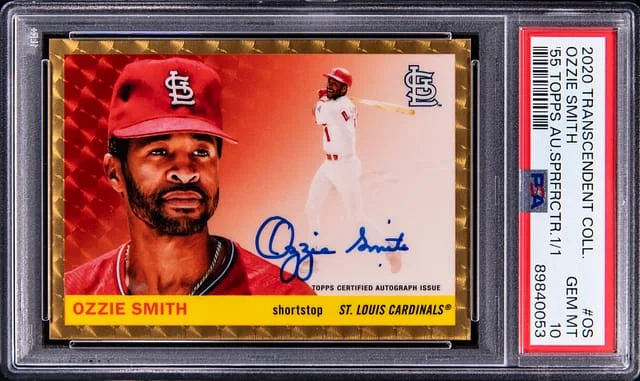 2020 Topps Ozzie Smith Transcendent Collection 1955 Topps Autograph SuperFractor #55S-OS card image