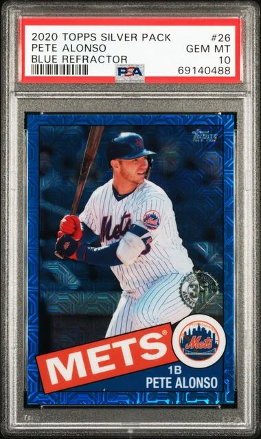 2020 Topps Pete Alonso Silver Pack Blue Refractor #85C-26 card image