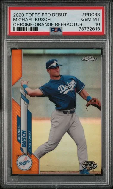 2020 Topps Pro Debut Michael Busch Chrome Orange Refractor #PDC-38 card image