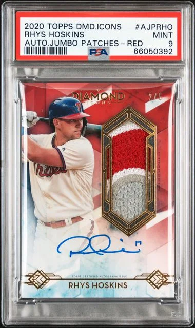 2020 Topps Rhys Hoskins Diamond Icons Autographed Jumbo Patches #AJPRHO card image