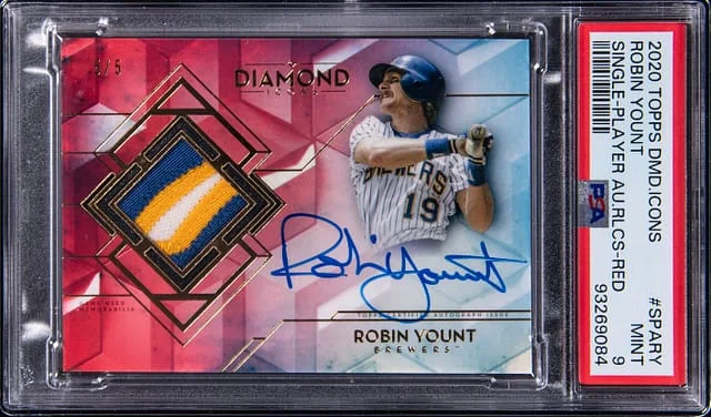 2020 Topps Robin Yount Diamond Icons Single Player Autograph Relic Red #SPA-RY card image