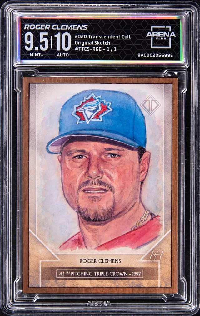 2020 Topps Roger Clemens - AC MINT+ 9.5, AC 10 Transcendent Collection Original Sketch #TTCS-RGC card image