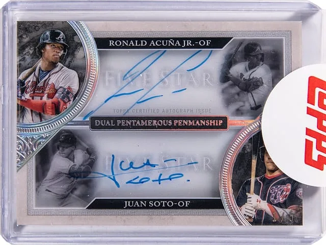 2020 Topps Ronald Acuna Jr. / Juan Soto Five Star Dual Pentamerous Penmanship #PPD-RR card image