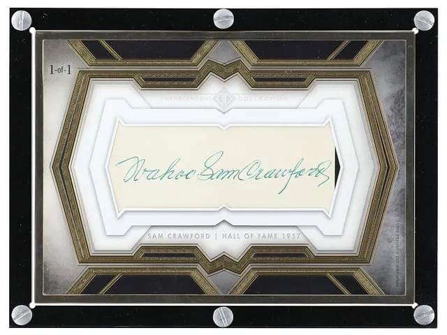 2020 Topps Sam Crawford Transcendent Hall of Fame Edition Oversized Cut Signature Box Topper #HOFCS-SC card image