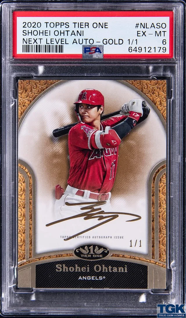 2020 Topps Shohei Ohtani Tier One Next Level Autograph Gold #NLA-SO card image