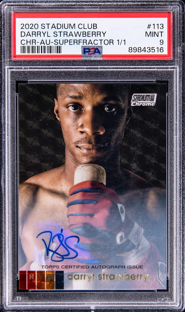 2020 Topps Stadium Club Chrome Darryl Strawberry Autograph Superfractor #113 card image