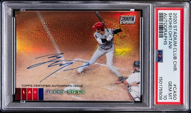 2020 Topps Stadium Club Chrome Shohei Ohtani Autographs Shimmer Refractor #CASO card image