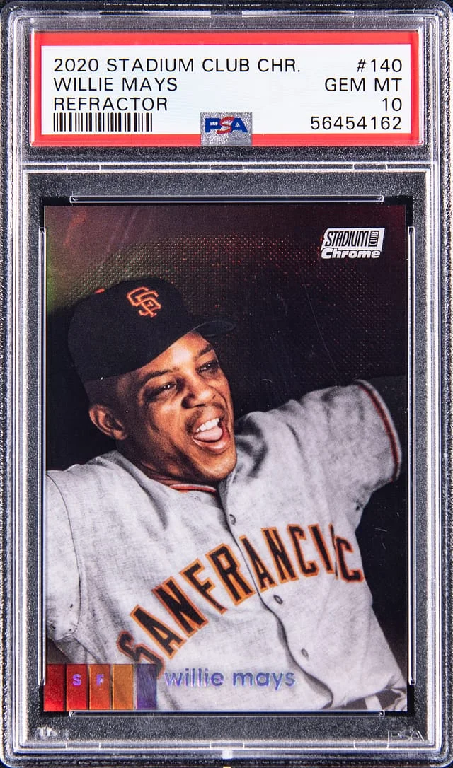 2020 Topps Stadium Club Chrome Willie Mays Refractor #140 card image