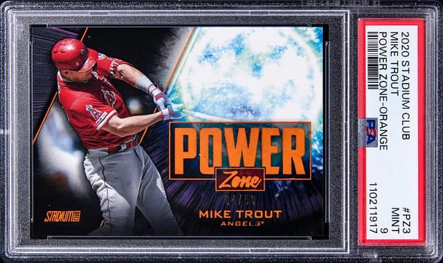 2020 Topps Stadium Club Mike Trout Power Zone Orange #PZ3 card image