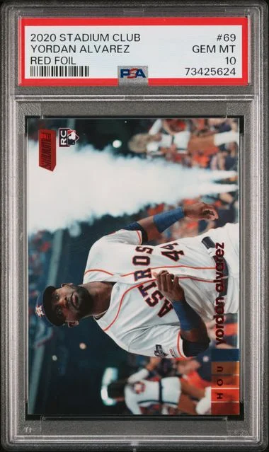 2020 Topps Stadium Club Yordan Alvarez Red Foil #69 card image