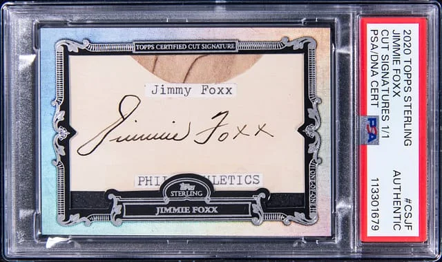 2020 Topps Sterling Jimmie Foxx Cut Signatures #CS-JF card image