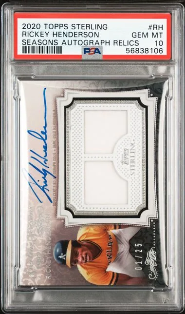 2020 Topps Sterling Rickey Henderson Seasons Autographs Relics #SSAR-RH card image