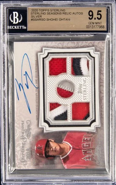2020 Topps Sterling Shohei Ohtani Seasons Autographs Relics 1/1 #SO card image