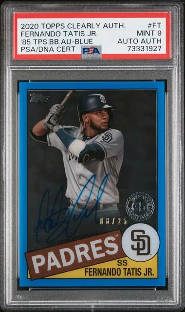 2020 Topps Topps Baseball Autographs Blue Ft Fernando Tatis Jr. Clearly Authentic #1985 card image