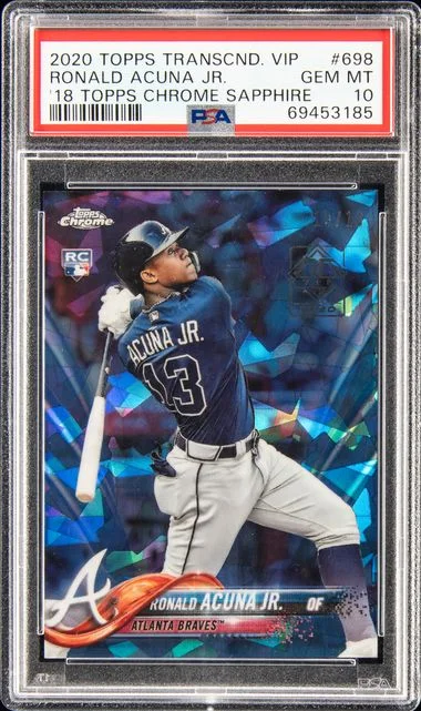 2020 Topps Topps Chrome Sapphire 698 Ronald Acuna Jr. Transcendent VIP #2018 card image