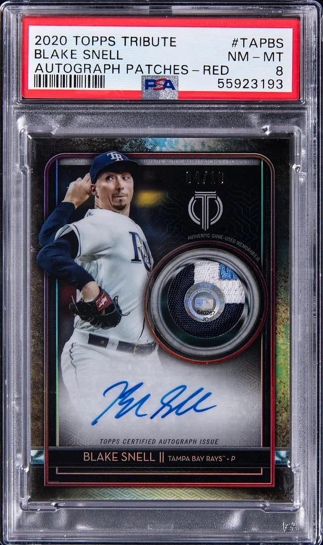 2020 Topps Tribute Blake Snell Autograph Patches Red #TAP-BS card image