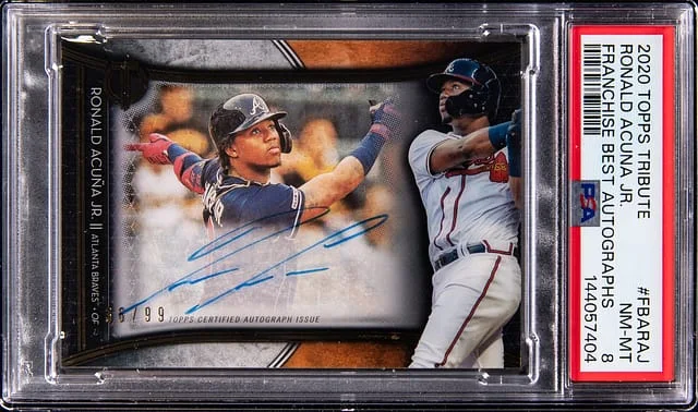 2020 Topps Tribute Ronald Acuna Jr. Franchise Best Autographs #FBA-RAJ card image