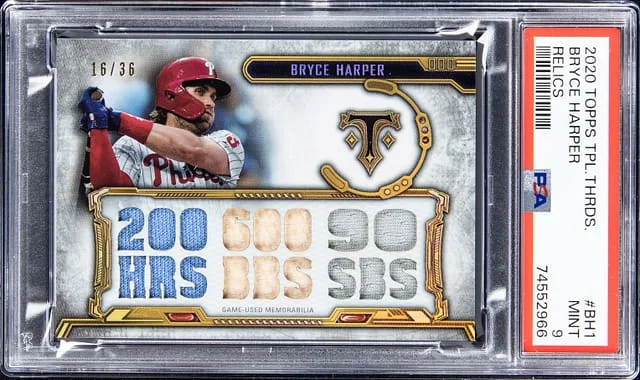 2020 Topps Triple Threads Bryce Harper Relics #TTR-BH1 card image