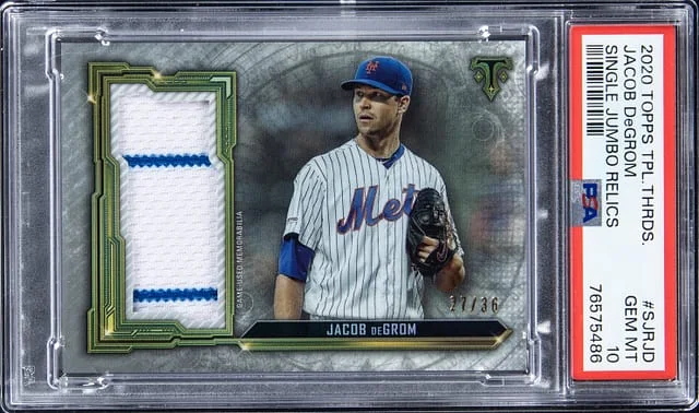 2020 Topps Triple Threads Jacob deGrom Single Jumbo Relic #SJR-JD card image