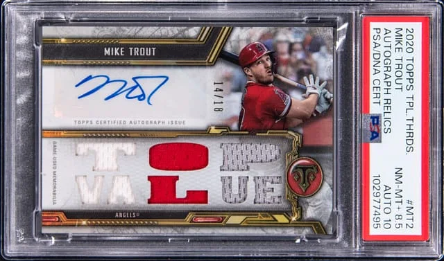 2020 Topps Triple Threads Mike Trout Autograph Relics #MT2 card image