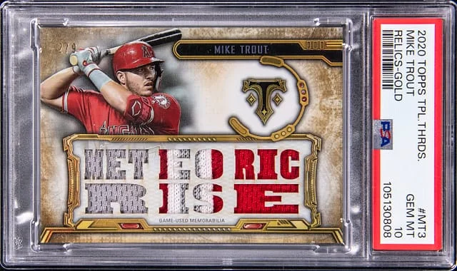 2020 Topps Triple Threads Mike Trout Relics #MT3 card image