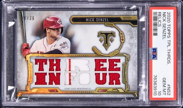 2020 Topps Triple Threads Nick Senzel Relics #TTR-NS2 card image