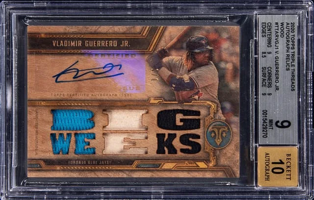 2020 Topps Triple Threads Vladimir Guerrero Jr. Autograph Relics Wood #TTAR-VGJ1 card image